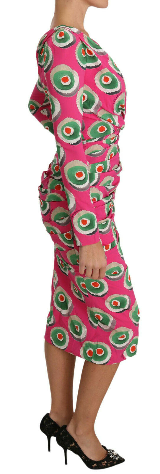 Dolce & Gabbana Pink Silk Cup Cake Sheath Stretch Dress women’s dress
