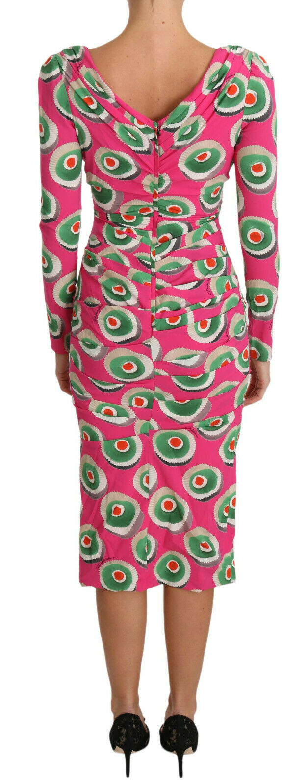 Dolce &amp; Gabbana Pink Silk Cup Cake Sheath Stretch Dress women’s dress