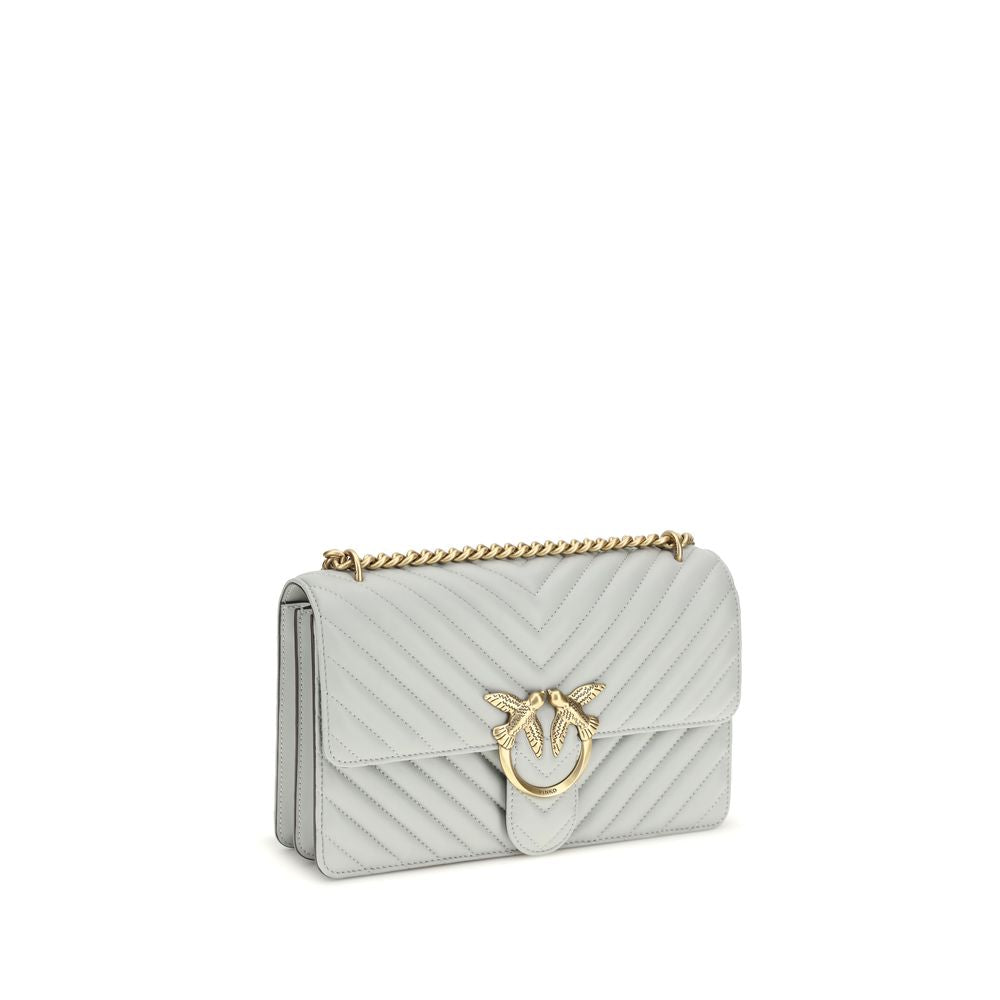 PINKO - Gray Calf Leather Bos Taurus Shoulder Bag