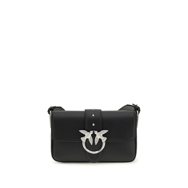 PINKO - Black Calf Leather Bos Taurus Shoulder Bag