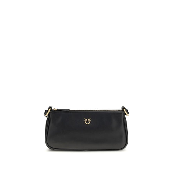 PINKO - Black Calf Leather Bos Taurus Shoulder Bag