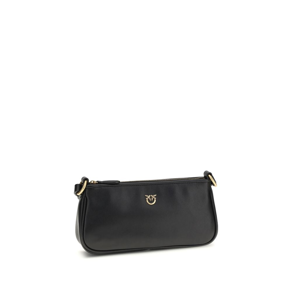 PINKO - Black Calf Leather Bos Taurus Shoulder Bag