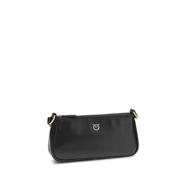 PINKO - Black Calf Leather Bos Taurus Shoulder Bag