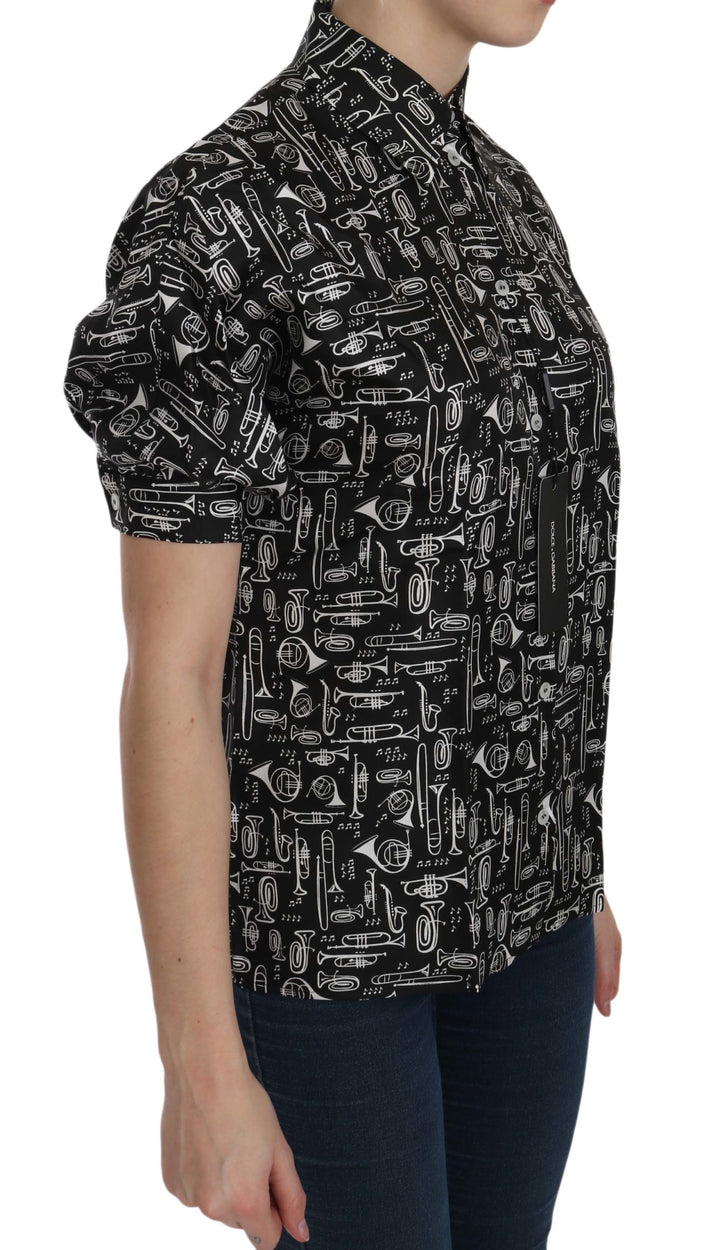 Dolce &amp;amp; Gabbana Élégant haut en soie à motif d&