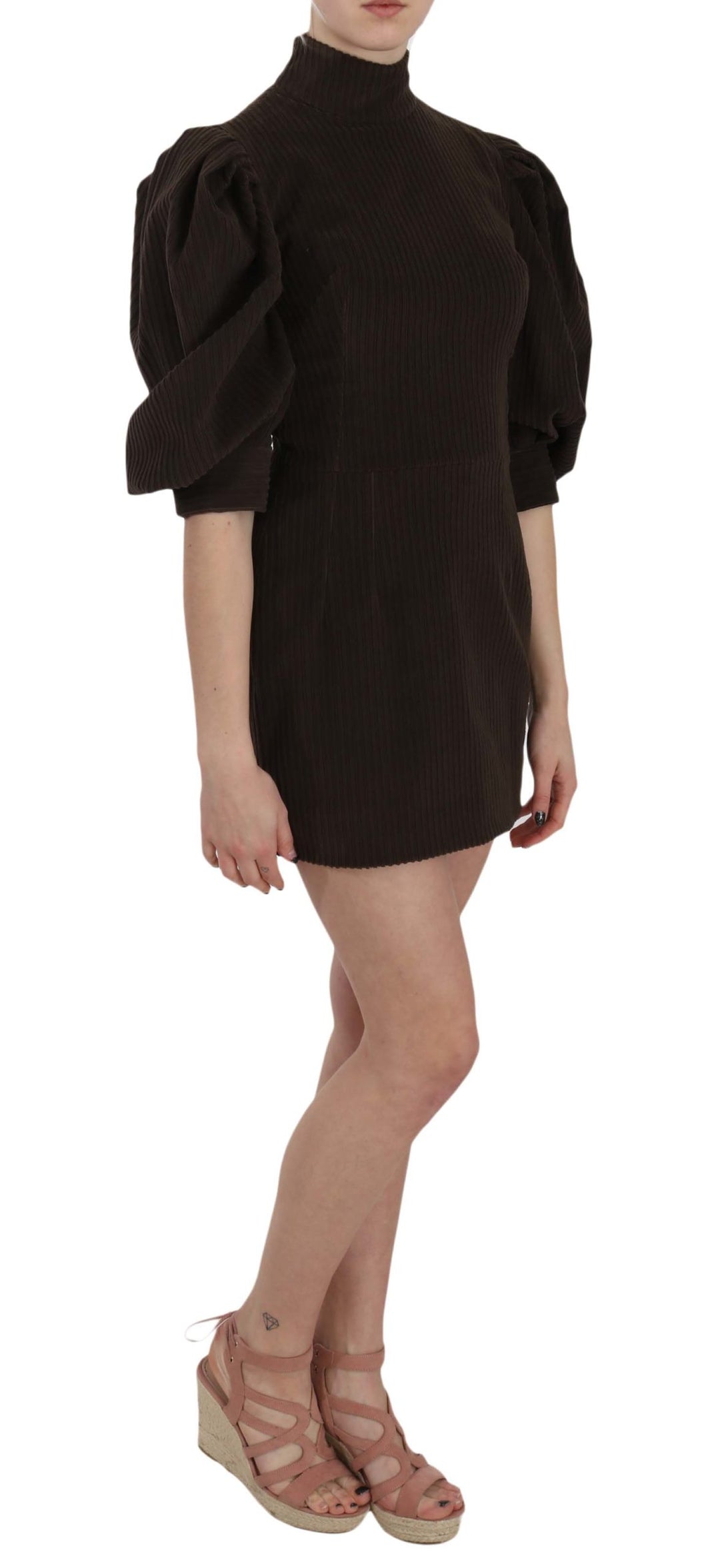 Dolce &amp; Gabbana Brown Corduroy Bodycon Cotton Mini Dress