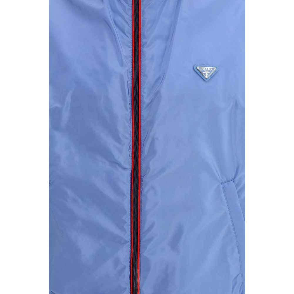 Prada Blue Recycled Polyamide Shell Jacket