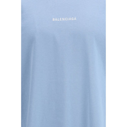 Balenciaga Light Blue Cotton T-Shirt
