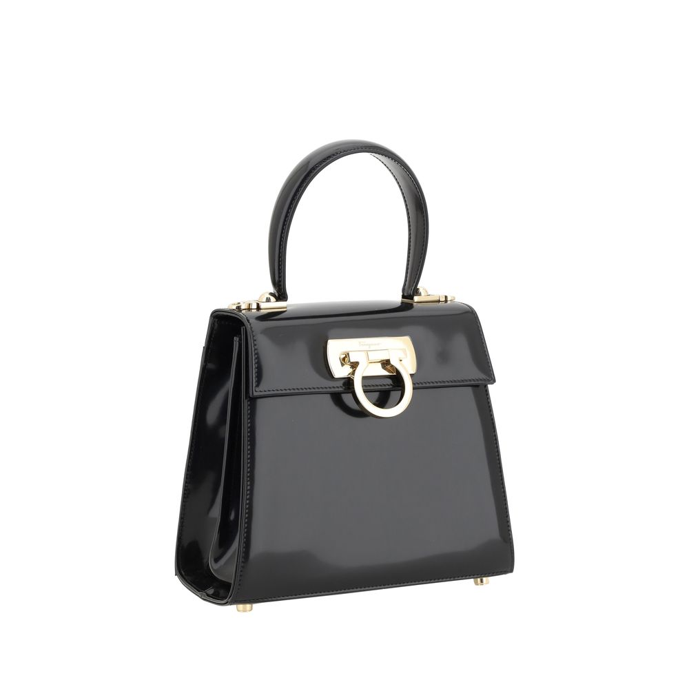 Ferragamo - Black Calf Leather Bos Taurus Handbag