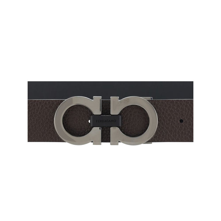Ferragamo Black Calf Leather Bos Taurus Regular Belt
