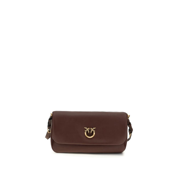 PINKO - Brown Calf Leather Bos Taurus Shoulder Bag