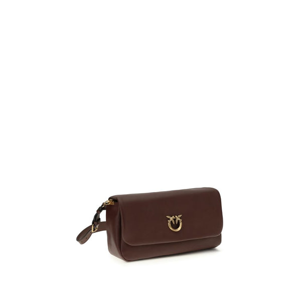 PINKO - Brown Calf Leather Bos Taurus Shoulder Bag