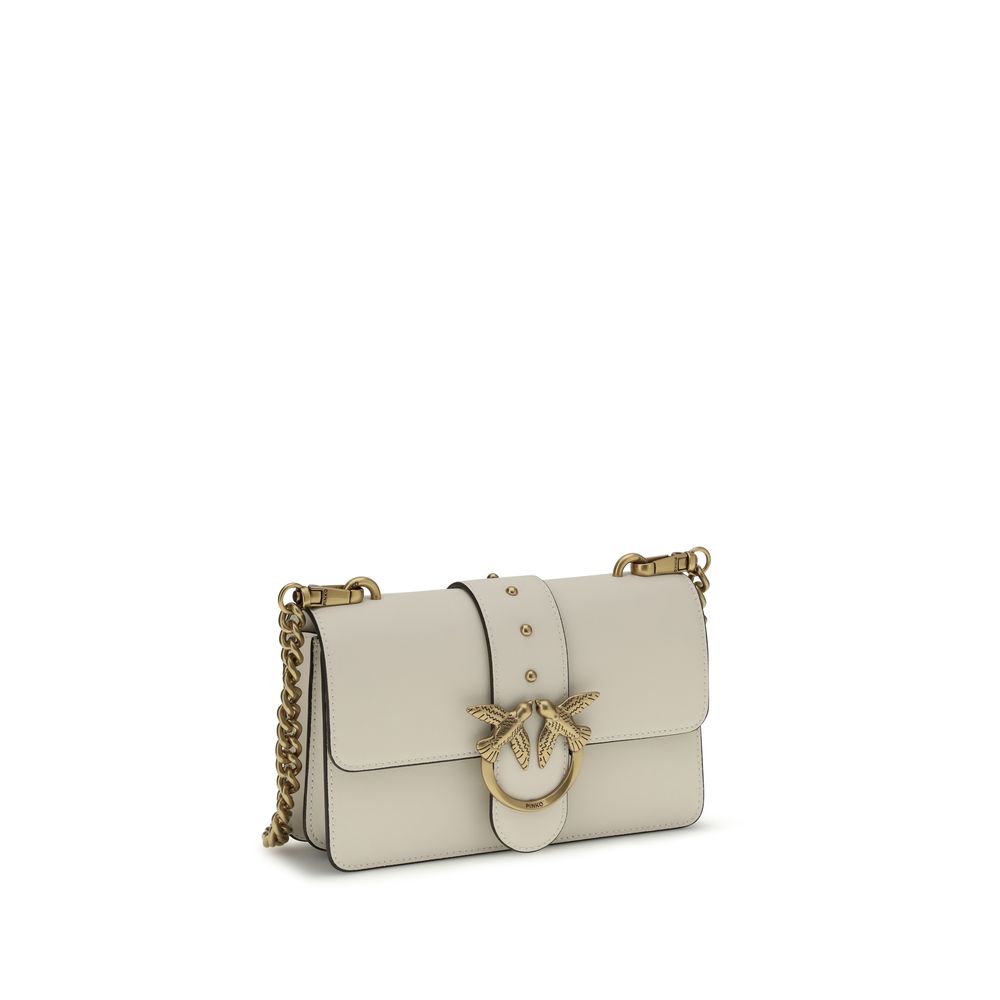 PINKO - Beige Calf Leather Bos Taurus Shoulder Bag