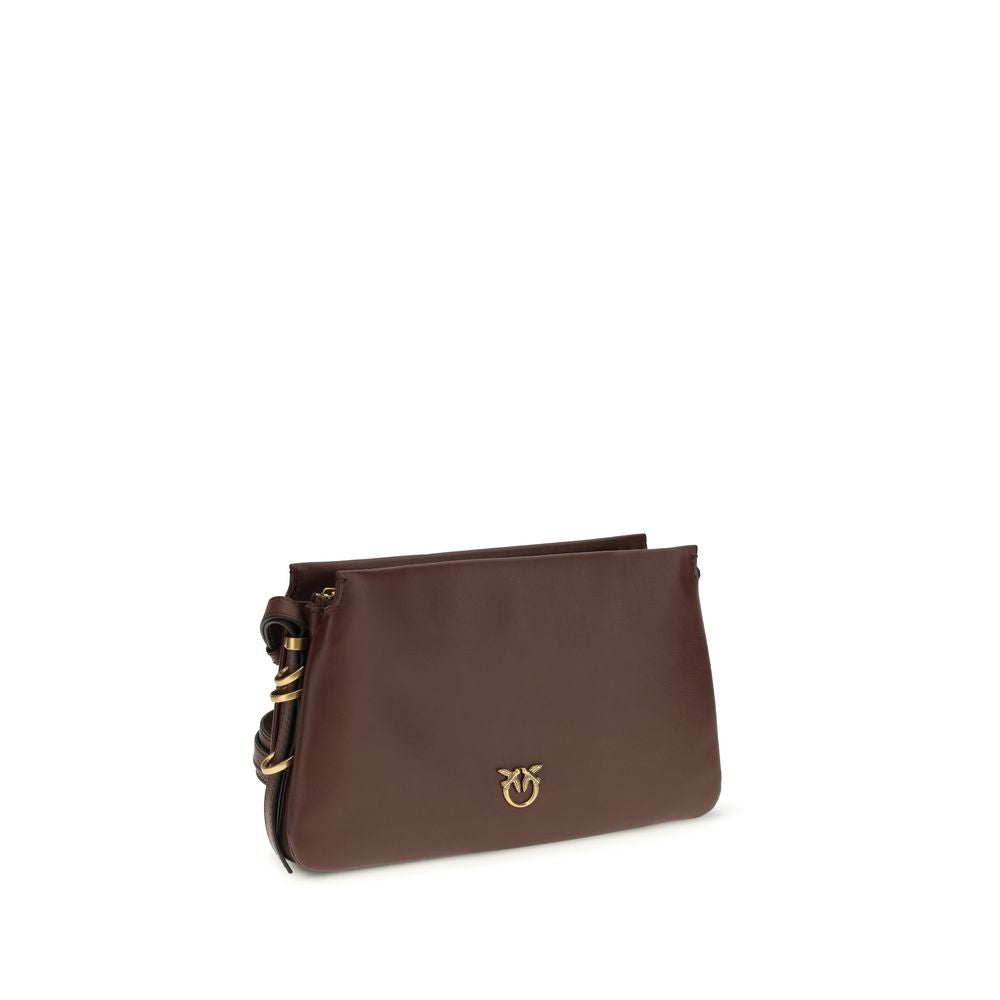 PINKO - Brown Calf Leather Bos Taurus Shoulder Bag