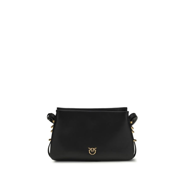 PINKO - Black Calf Leather Bos Taurus Shoulder Bag