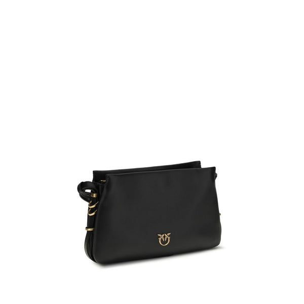 PINKO - Black Calf Leather Bos Taurus Shoulder Bag