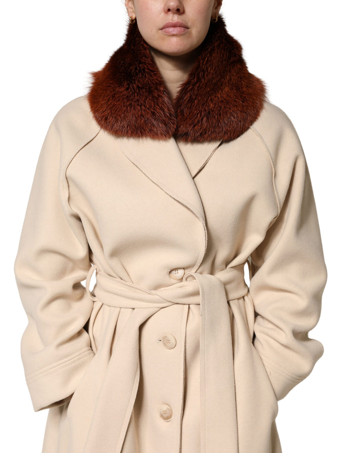 Dolce &amp; Gabbana Brown Mink Fur Collar Women Neck Wrap 60cm x 14cm  Scarf