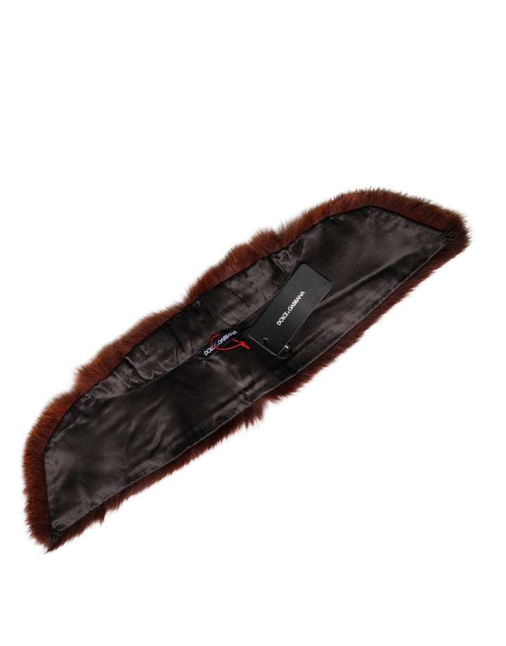 Dolce &amp; Gabbana Brown Mink Fur Collar Women Neck Wrap 60cm x 14cm  Scarf