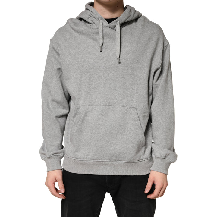 Dolce &amp; Gabbana Gray Cotton Hooded Sweatshirt Sweater