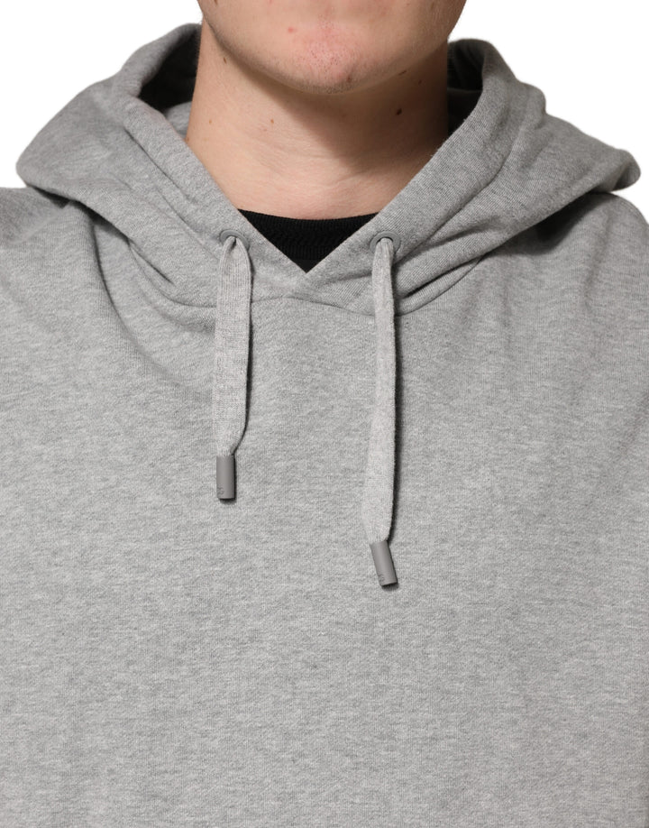 Dolce &amp; Gabbana Gray Cotton Hooded Sweatshirt Sweater