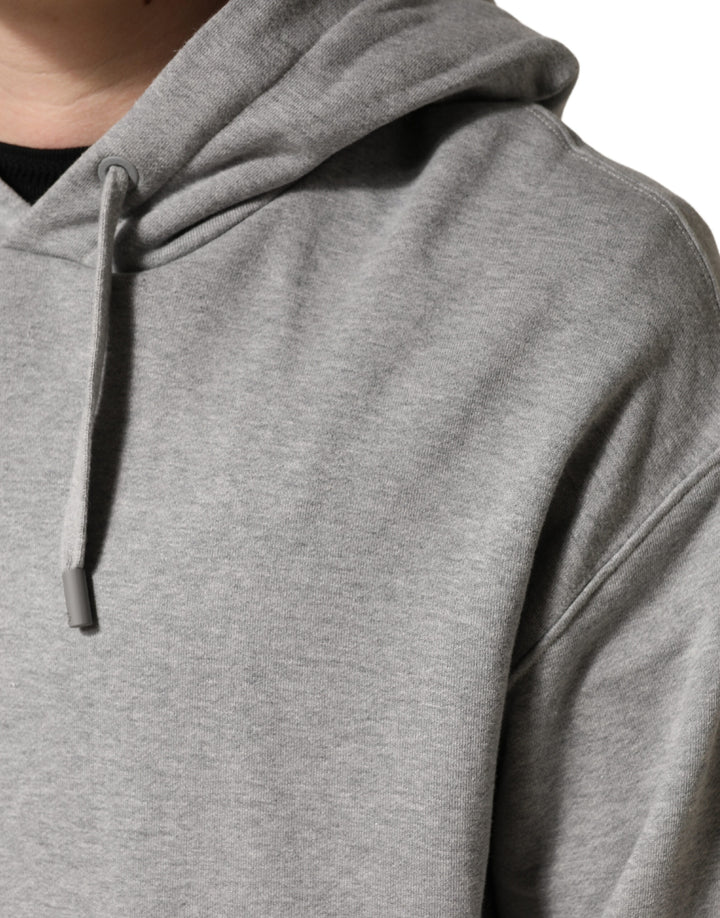 Dolce &amp; Gabbana Gray Cotton Hooded Sweatshirt Sweater