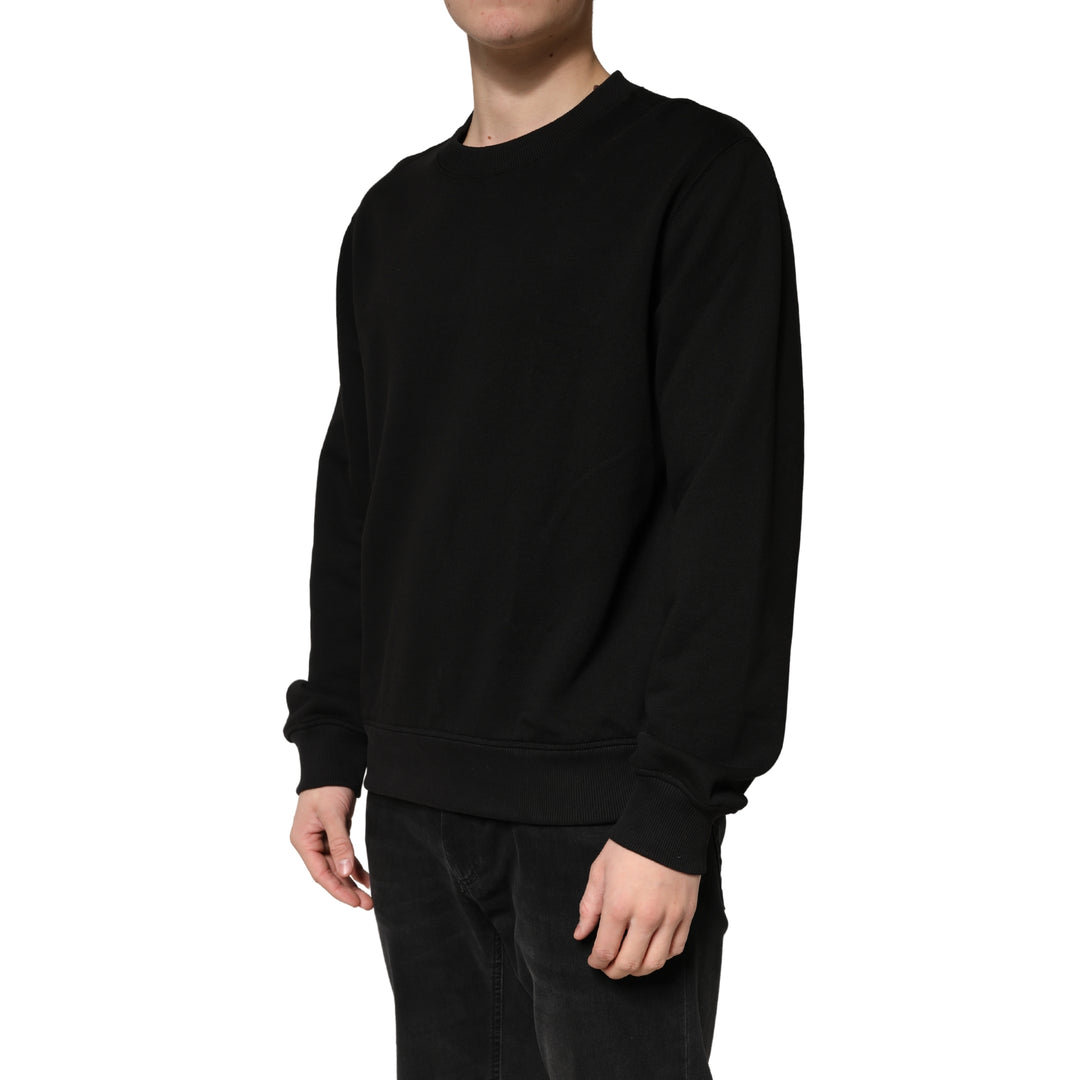 Dolce &amp; Gabbana Sweater Black Cotton Crewneck Sweatshirt