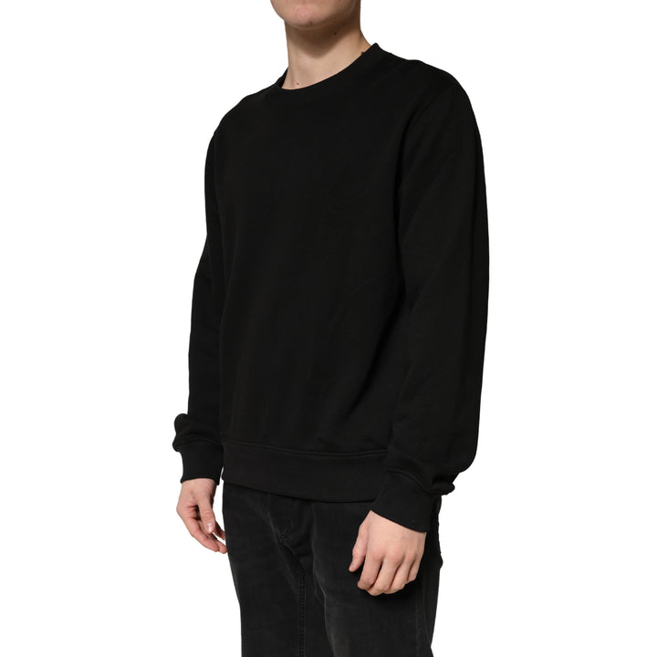 Dolce &amp; Gabbana Sweater Black Cotton Crewneck Sweatshirt