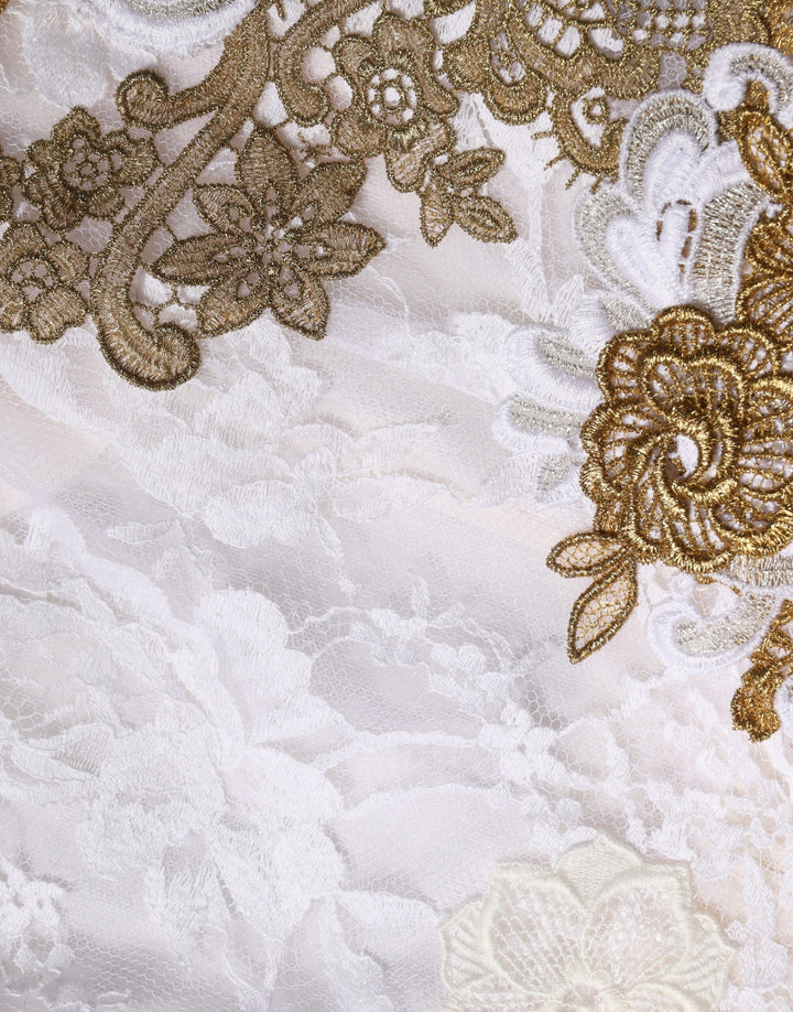 Dolce &amp; Gabbana Ivory Lace Silk Embellished Sleeveless  Dress
