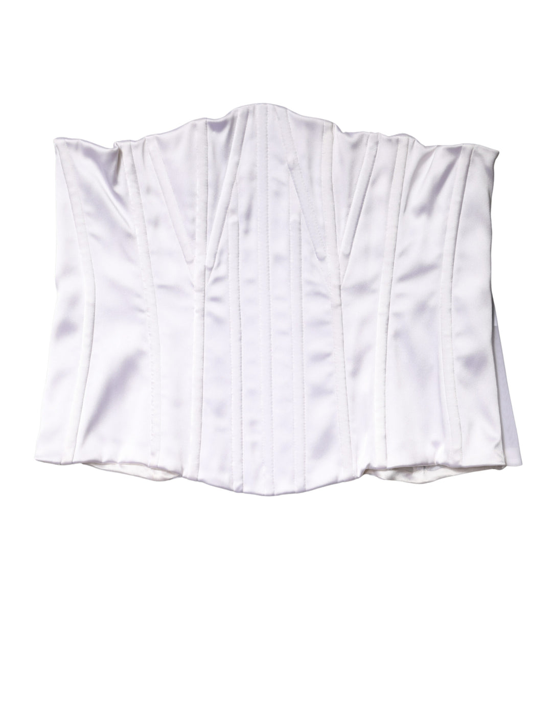 Dolce &amp; Gabbana White Polyamide Waist Cincher Bustier Corset Top