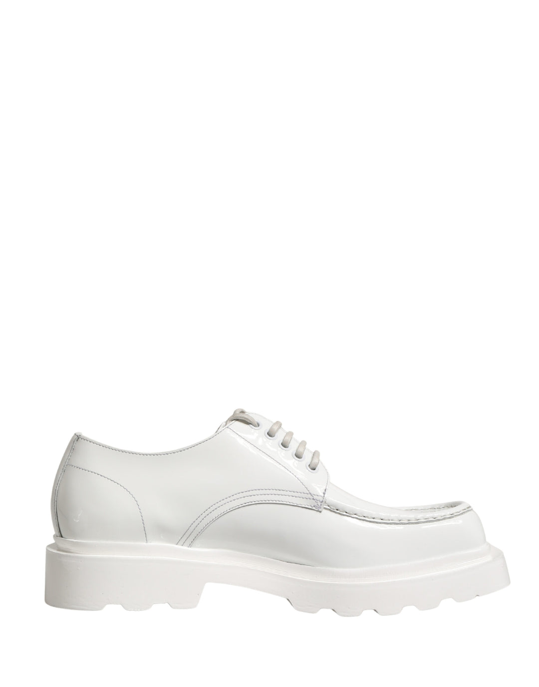 Dolce &amp; Gabbana White Leather Chunky Sole Derby Shoes