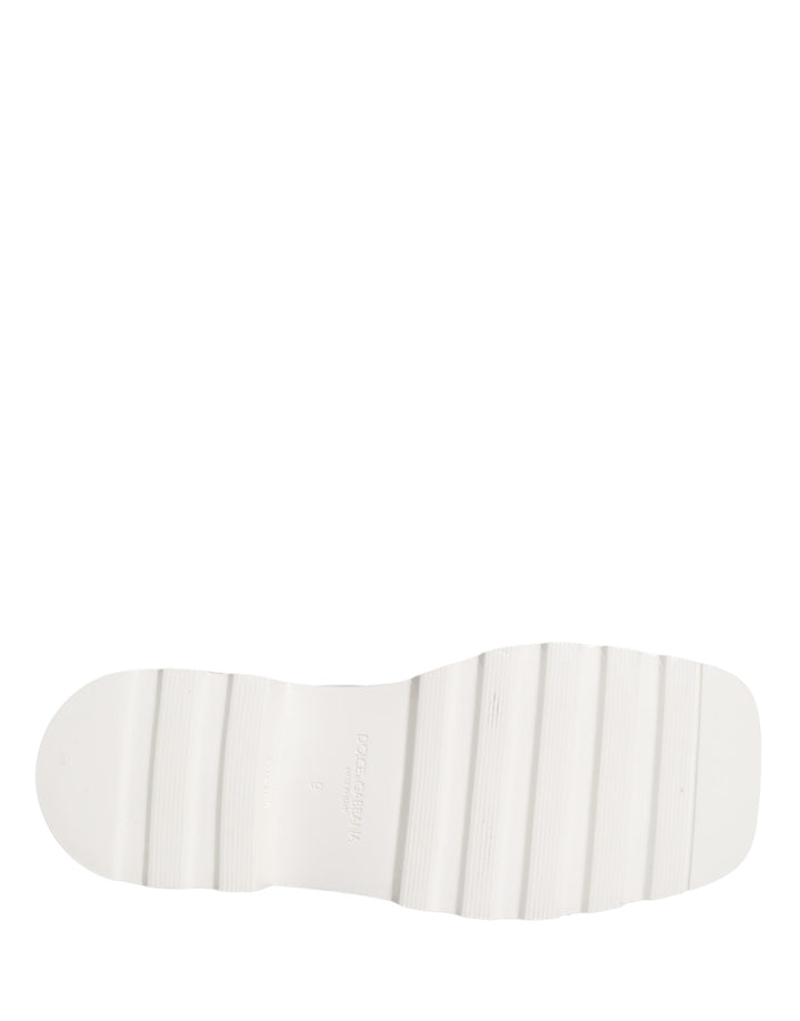 Dolce &amp; Gabbana White Leather Chunky Sole Derby Shoes