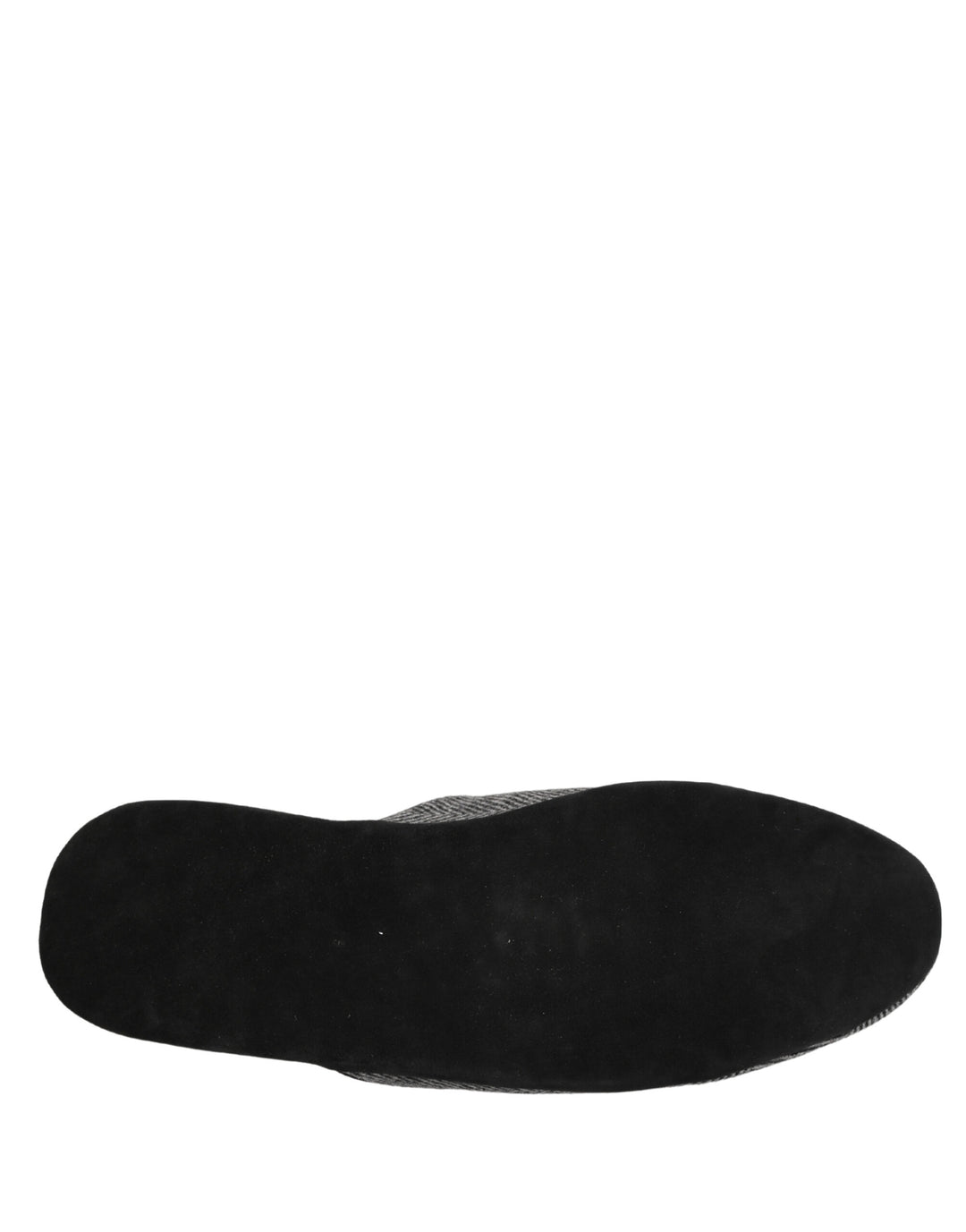 Dolce &amp; Gabbana Grey Herringbone Cashmere Red Slippers Shoes