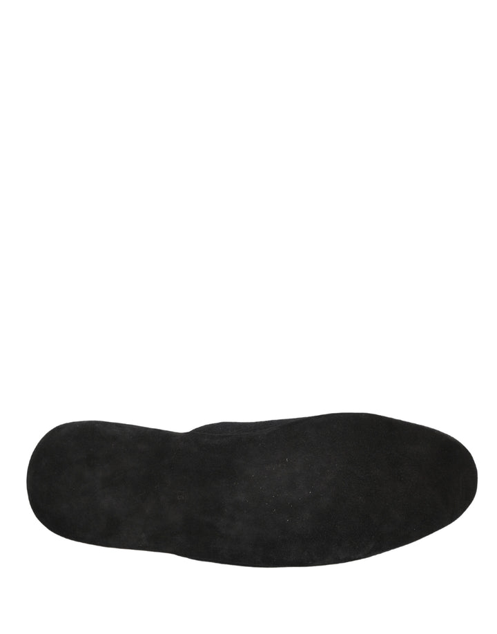 Dolce &amp; Gabbana Black Wool Cashmere Red Quilted Slippers Shoes