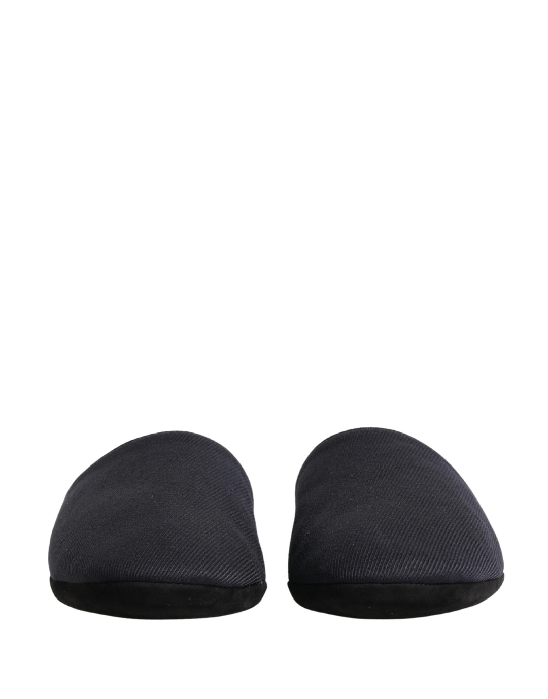 Dolce &amp; Gabbana Dark Navy Wool Cotton Red Chevron Slippers Shoes