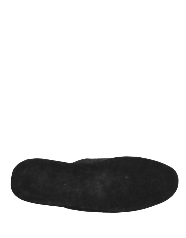 Dolce &amp; Gabbana Anthracite Wool Cashmere Quilted Slippers Shoes