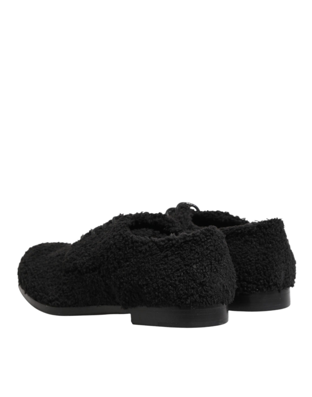 Dolce &amp; Gabbana Men Black Riccio Shearling Dress Derby Shoes