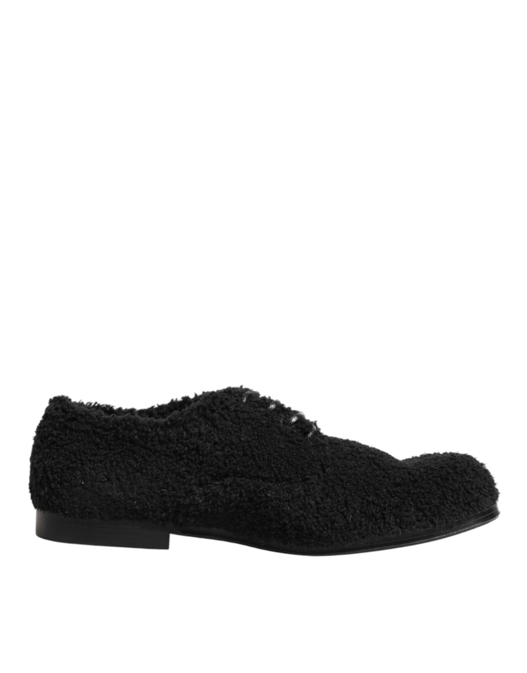Dolce &amp; Gabbana Men Black Riccio Shearling Dress Derby Shoes