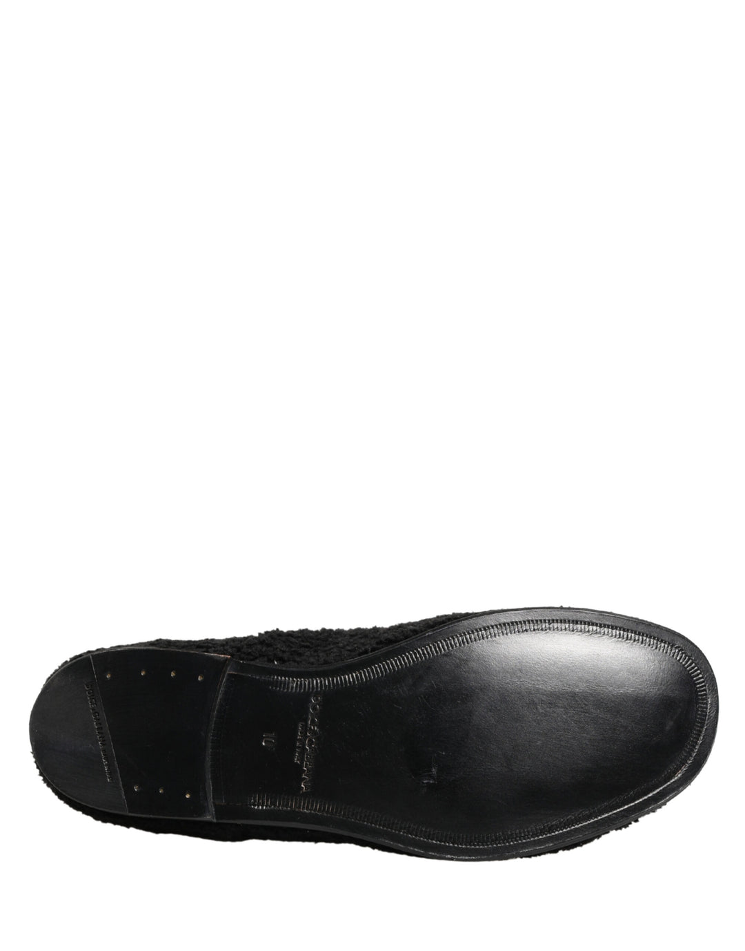 Dolce &amp; Gabbana Men Black Riccio Shearling Dress Derby Shoes