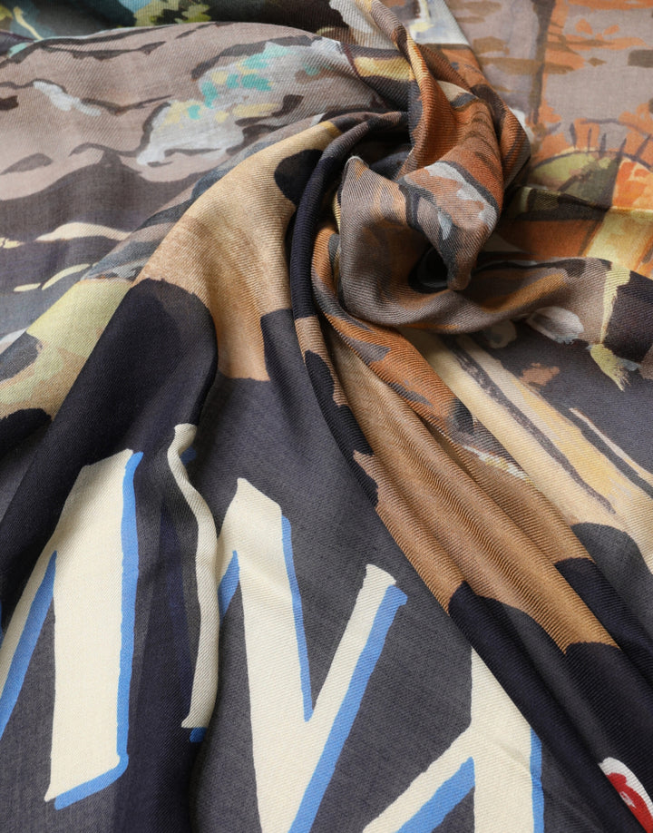 Dolce &amp; Gabbana Multicolor Taormina Modal Shawl 130cm x 130cm  Men Scarf
