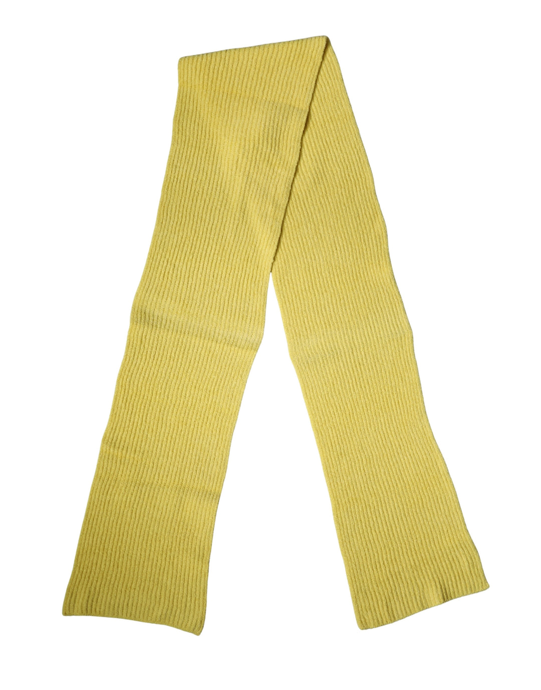 Dolce &amp; Gabbana Yellow Cotton Knitted Neck Foulard 270cm x 31cm  Men Scarf
