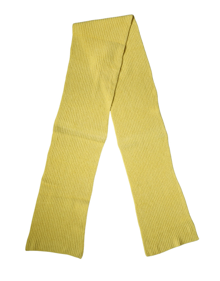 Dolce &amp; Gabbana Yellow Cotton Knitted Neck Foulard 270cm x 31cm  Men Scarf