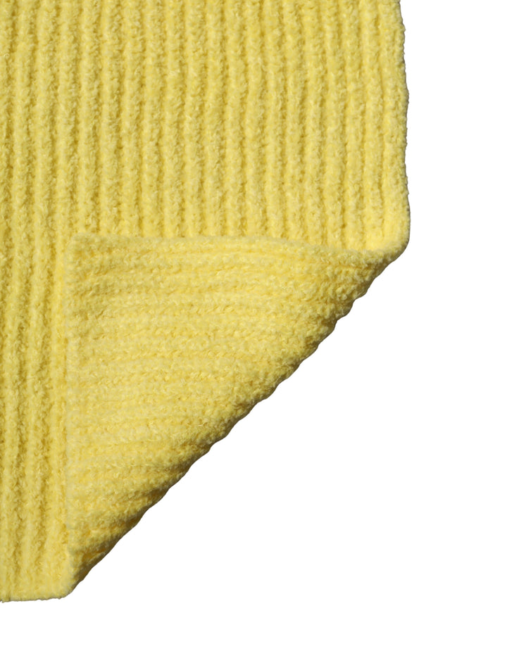 Dolce &amp; Gabbana Yellow Cotton Knitted Neck Foulard 270cm x 31cm  Men Scarf
