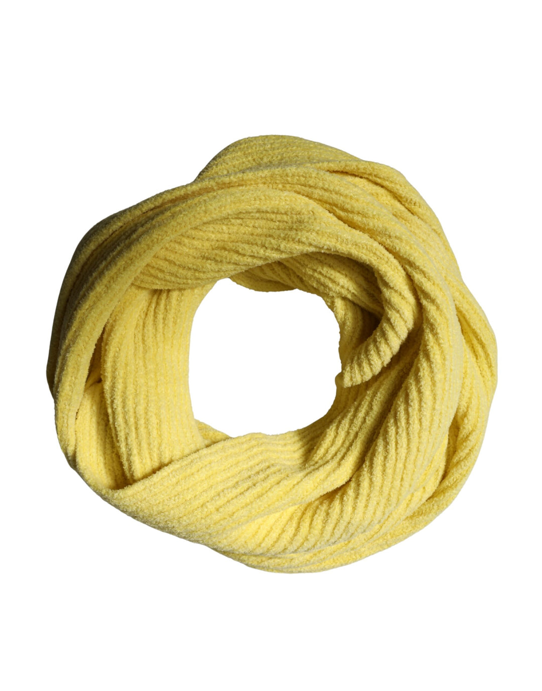 Dolce &amp; Gabbana Yellow Cotton Knitted Neck Foulard 270cm x 31cm  Men Scarf