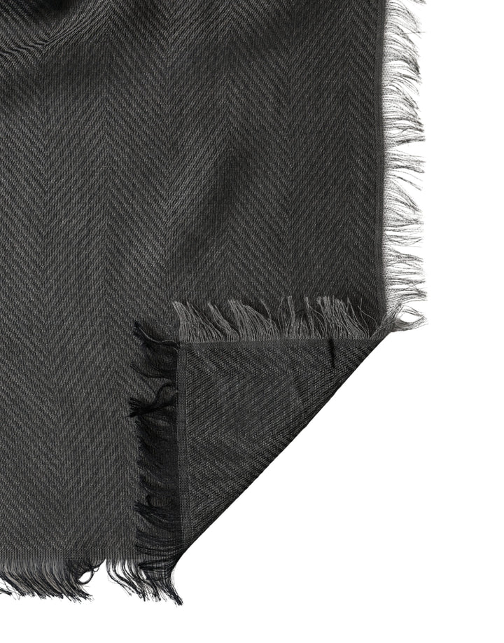 Dolce &amp; Gabbana Black Modal Warmer Shawl Fringes 140cm x 134cm Men Scarf
