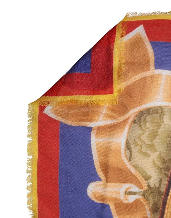 Dolce &amp; Gabbana Multicolor Italy China Shawl Wrap 140cm x 130cm  Scarf