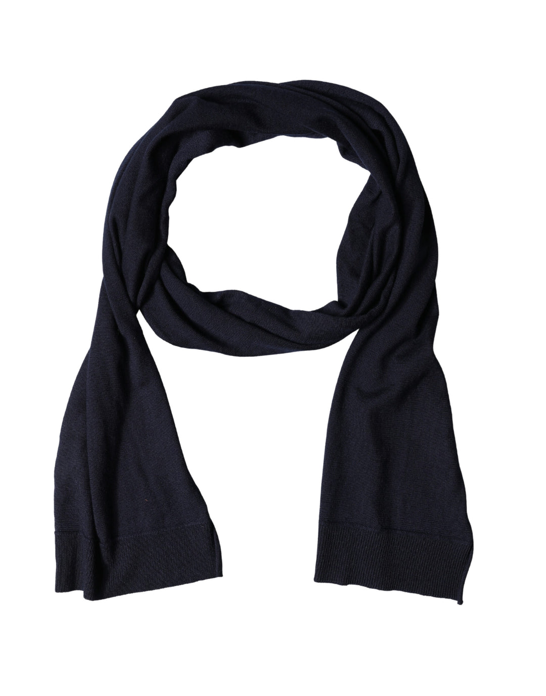 Dolce &amp; Gabbana Black Wool Knitted Shawl Neck Wrap 200cm x 25cm  Scarf