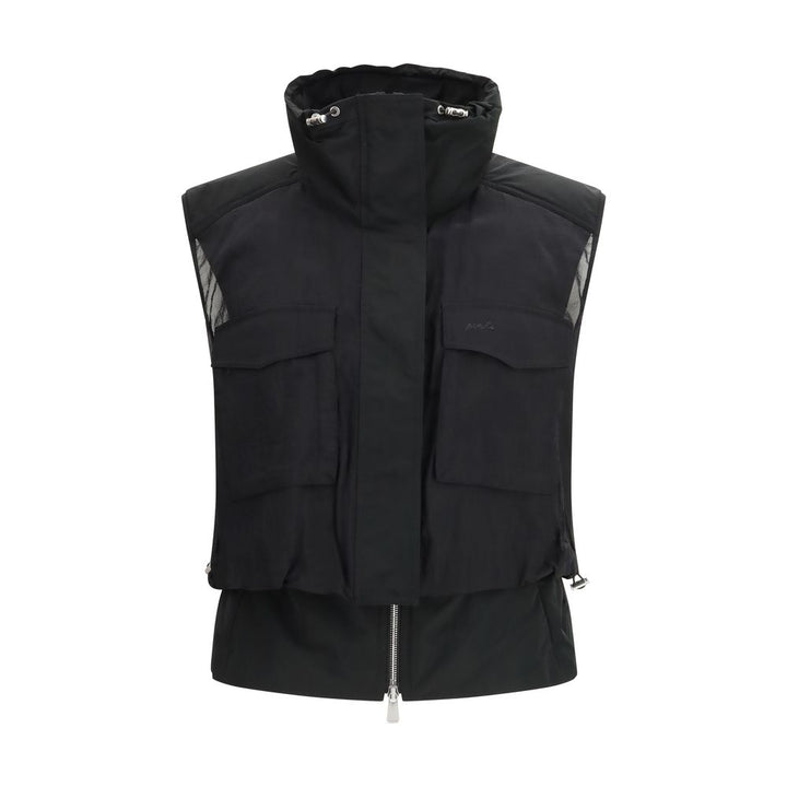 PINKO Black Nylon Sleeveless Jacket