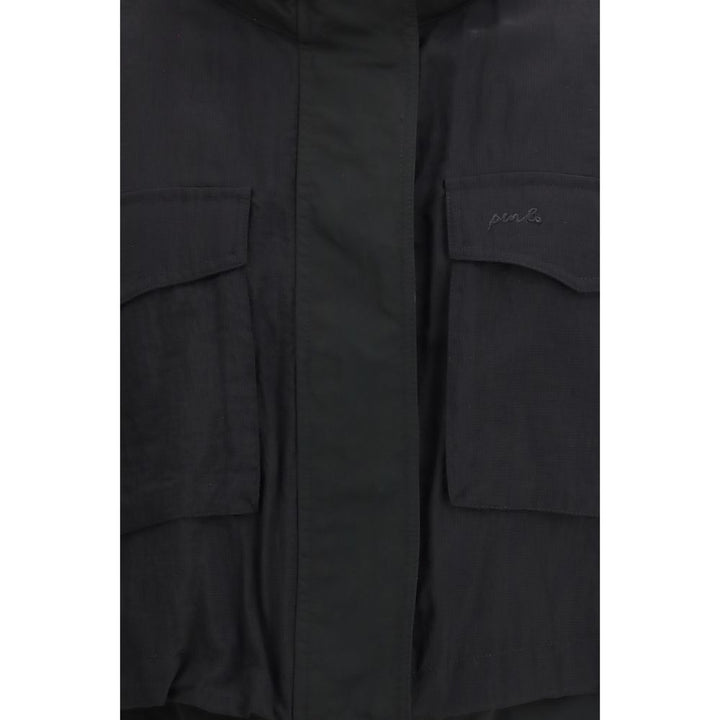 PINKO Black Nylon Sleeveless Jacket