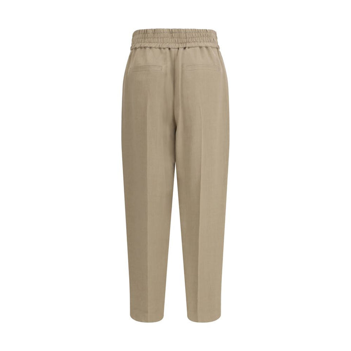 Brunello Cucinelli Beige Viscose Casual Pants