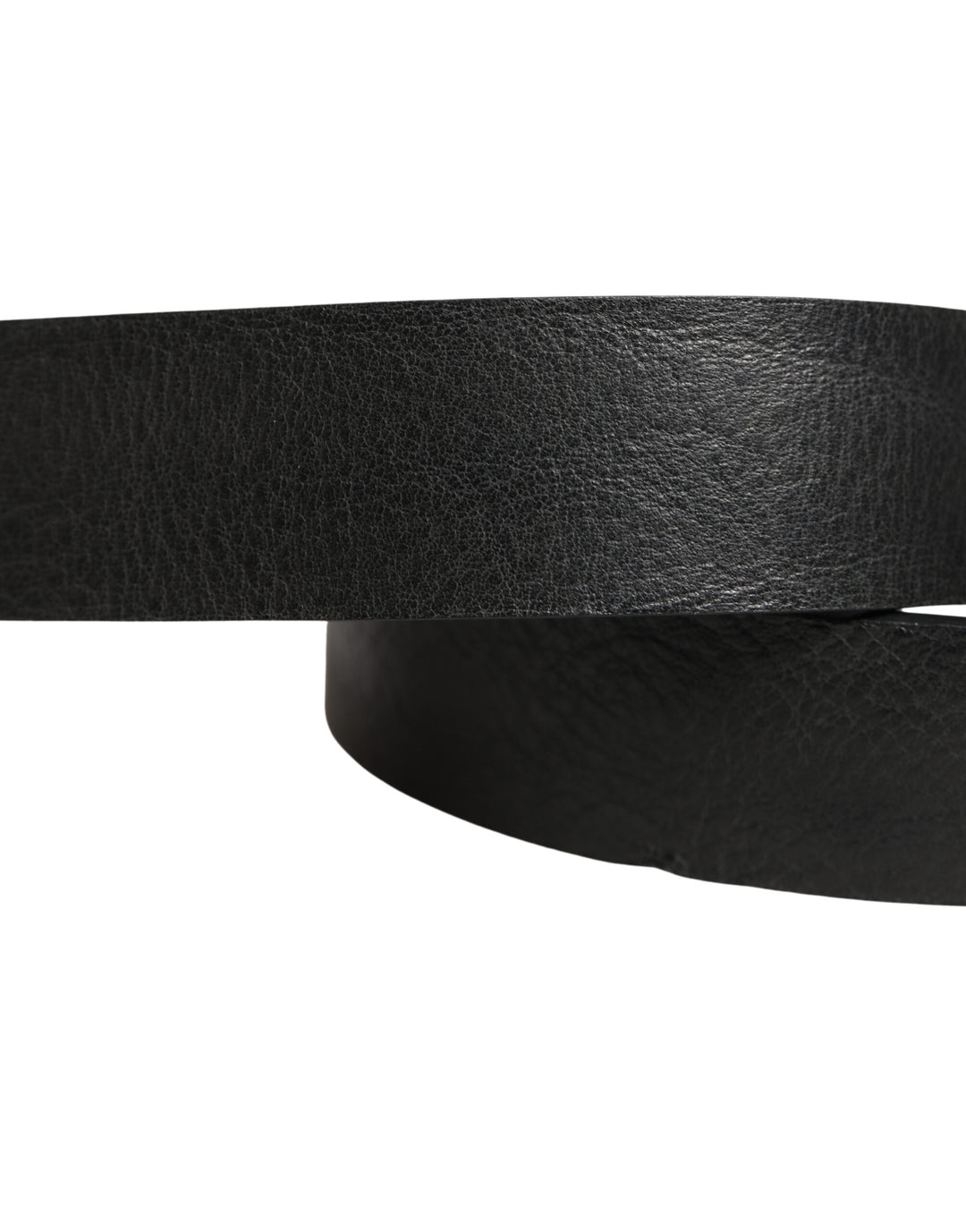 Dolce &amp; Gabbana Black Leather Silver Chain Waist Men Belt