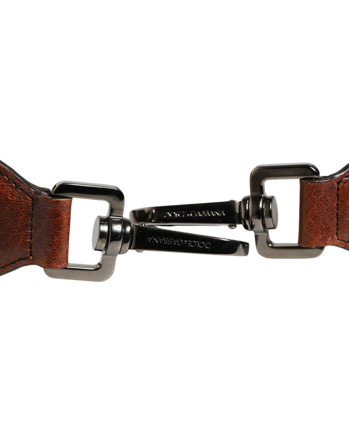 Dolce &amp; Gabbana Brown Horse Velvet Leather Bag Accessory Shoulder Strap